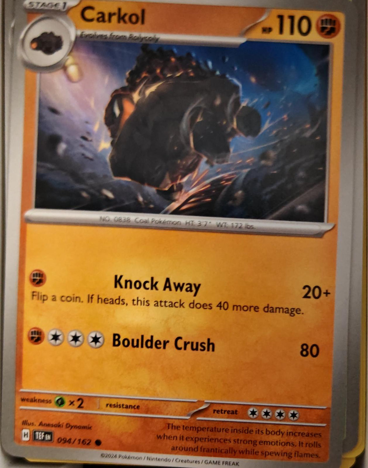 Carkol - 094/162 - - TEMPORAL FORCES - Pokemon - Common | AA21-63