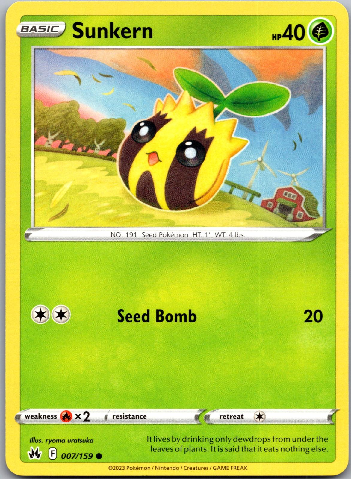 Sunkern - 007/159 - - CROWN ZENITH - Pokemon - Common | AA93-29