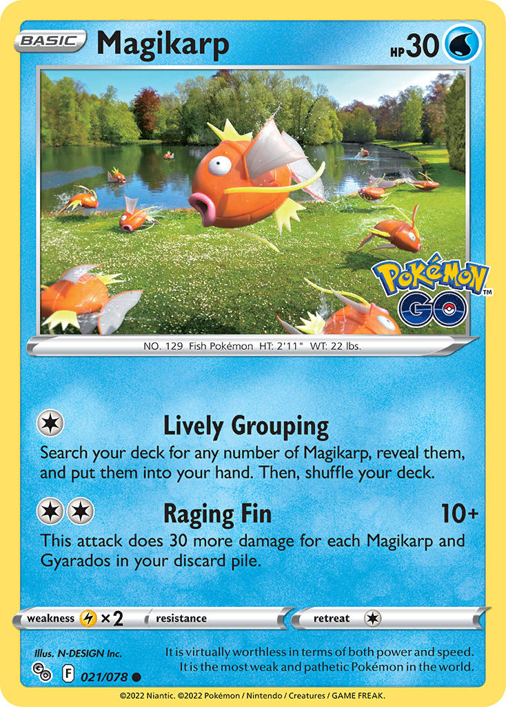Magikarp - 021/078 - Reverse Holo - POKEMON GO - Pokemon - Common | AA119-12