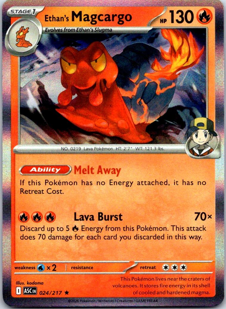 Ethan's Magcargo - 024/217 - Holo - ASCENDED HEROES - Pokemon - Rare | AB07-29