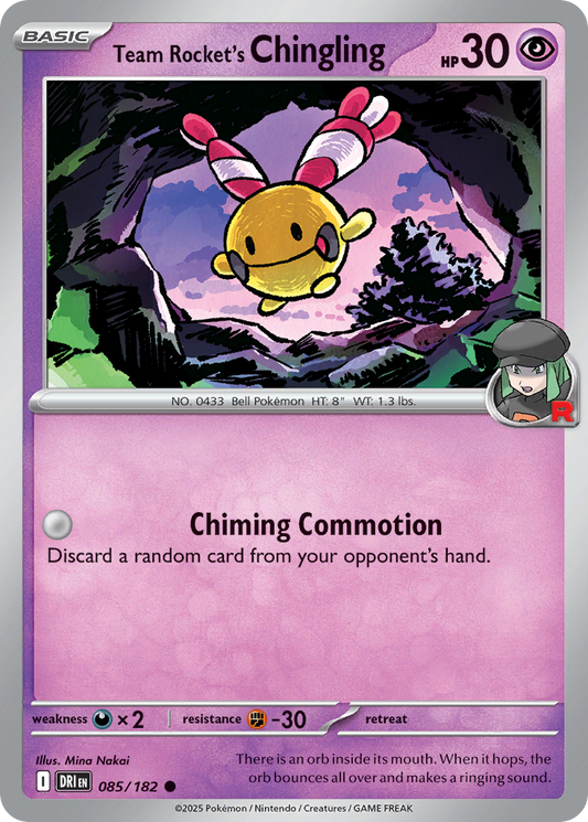 Team Rocket's Chingling - 085/182 - - DESTINED RIVALS - Pokemon - | AA45-71