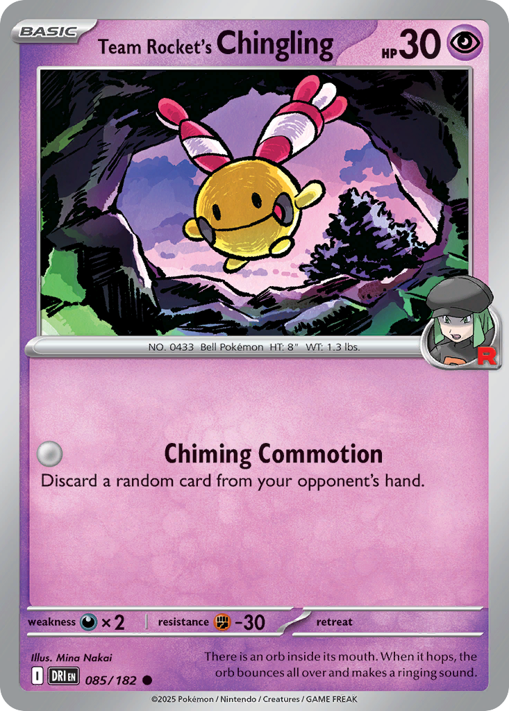Team Rocket's Chingling - 085/182 - - DESTINED RIVALS - Pokemon - | AA23-77