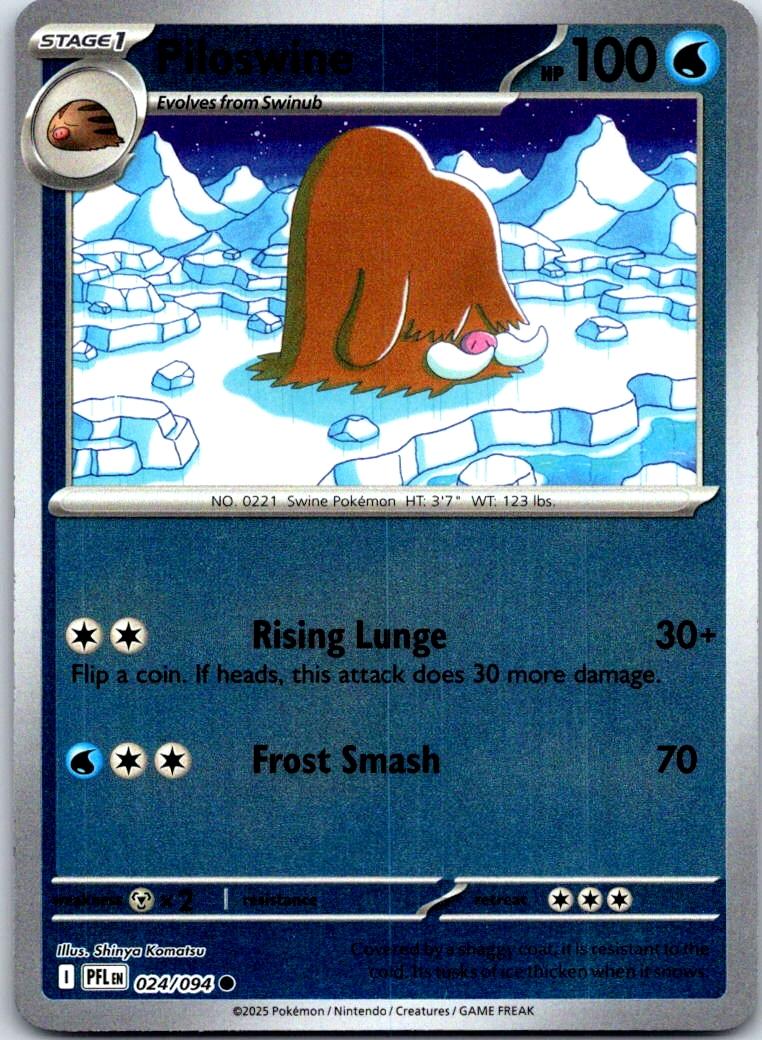 Piloswine - 024/094 - Reverse Holo - PHANTASMAL FLAMES - Pokemon - | AA119-30