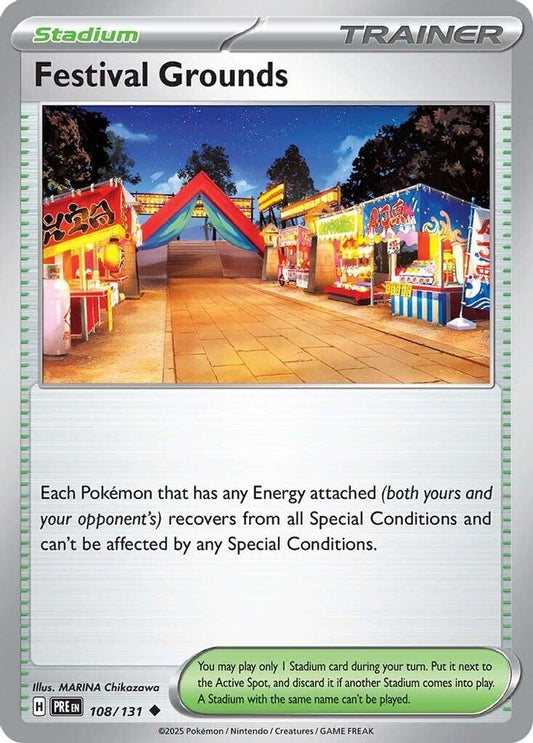 Festival Grounds - 108/131 - - PRISMATIC EVOLUTIONS - Pokemon - | AA29-26
