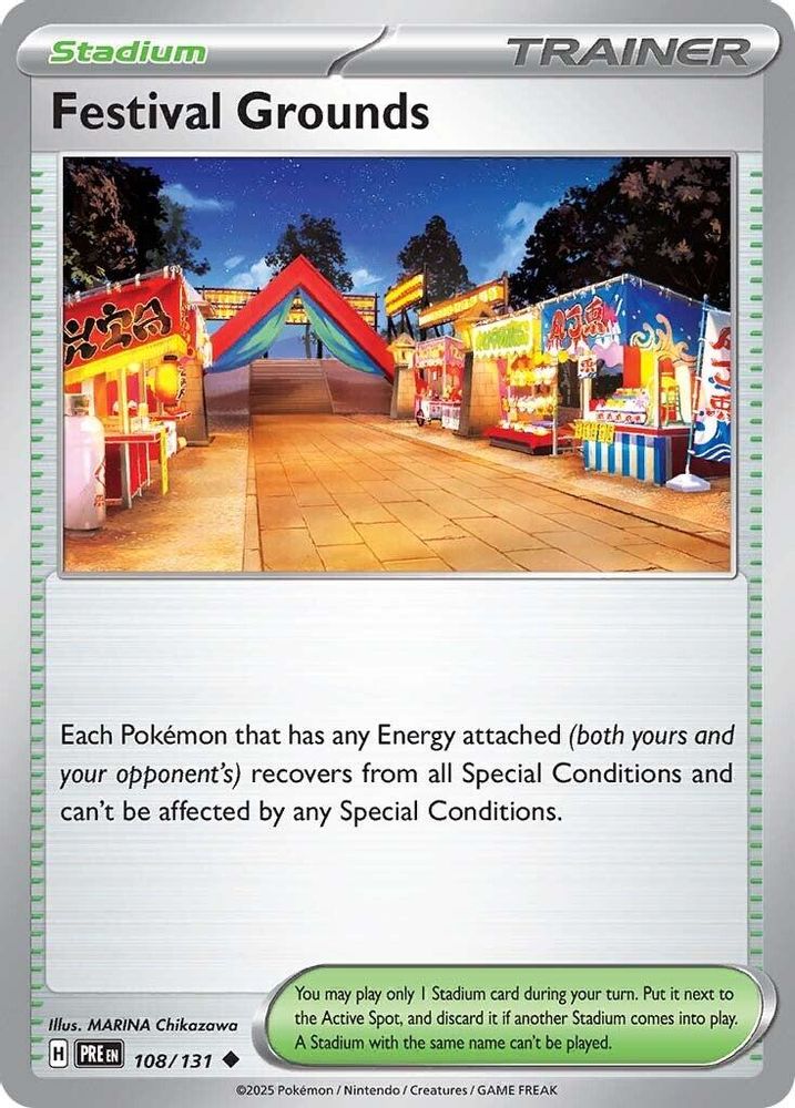Festival Grounds - 108/131 - - PRISMATIC EVOLUTIONS - Pokemon - | AA44-91