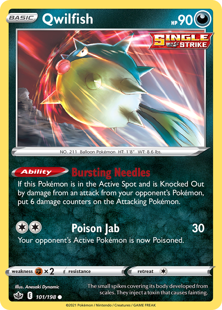 Qwilfish - 101/198 - - CHILLING REIGN - Pokemon - Common | AA58-37