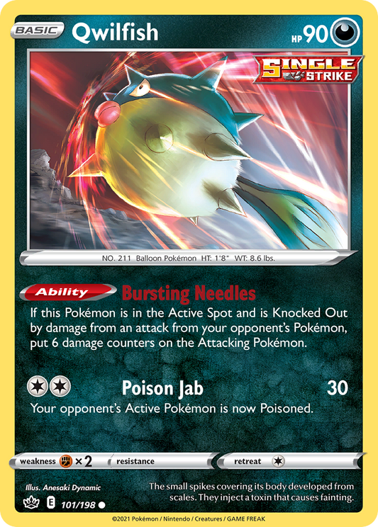 Qwilfish - 101/198 - - CHILLING REIGN - Pokemon - Common | AA58-37