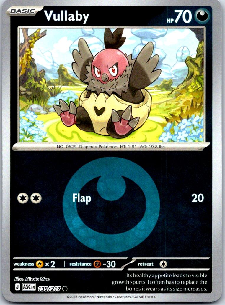 Vullaby (Energy Symbol Pattern) - 138/217 - Reverse Holo - ASCENDED HEROES - Pokemon - | AB01-50