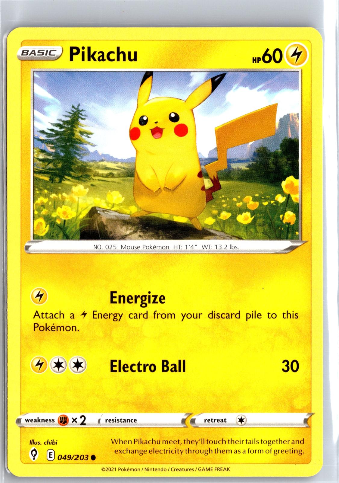 Pikachu - 049/203 - - EVOLVING SKIES - Pokemon - Common | AA99-17