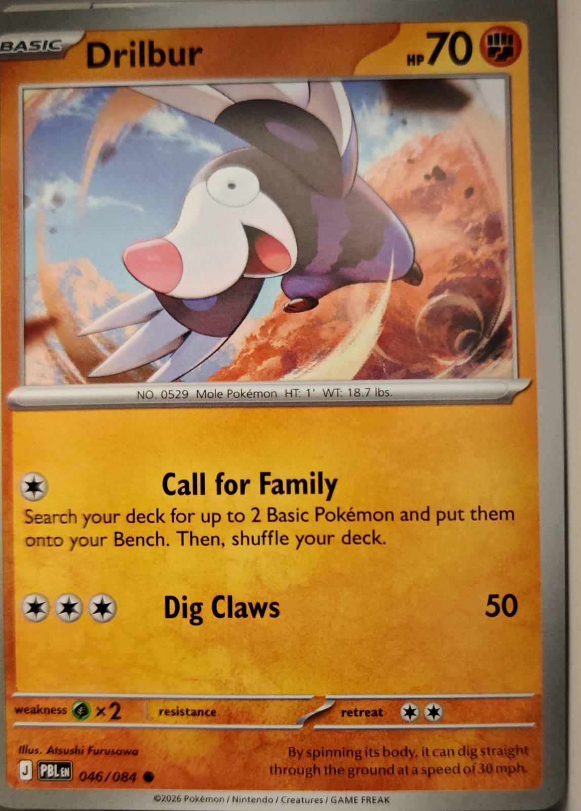 Drilbur - 046/084 - - PITCH BLACK - Pokemon - Common | AA16-94