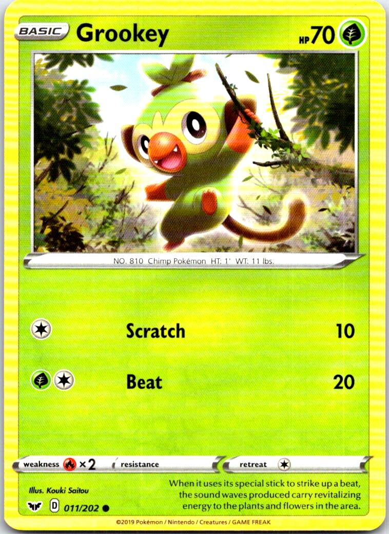 Grookey - 011/202 - - SWORD & SHIELD - Pokemon - Common | AB62-42