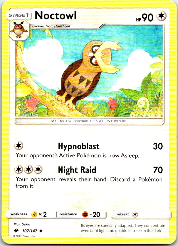 Noctowl - 107/147 - - BURNING SHADOWS - Pokemon - Uncommon | AB98-11