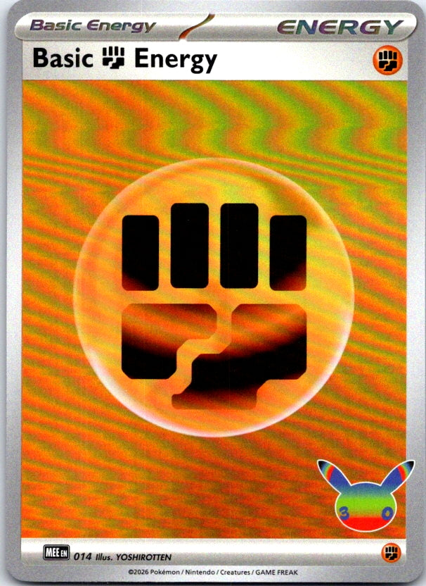 Basic Fighting Energy (30th Celebration) - 014 - Holo - MEE: MEGA EVOLUTION ENERGIES - Pokemon - | AC11-30