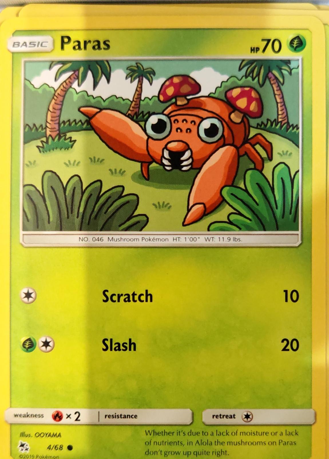 Paras - 4/68 - - HIDDEN FATES - Pokemon - Common | AA68-9