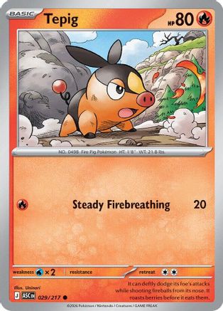 Tepig - 029/217 - - ASCENDED HEROES - Pokemon - Common | AA11-100