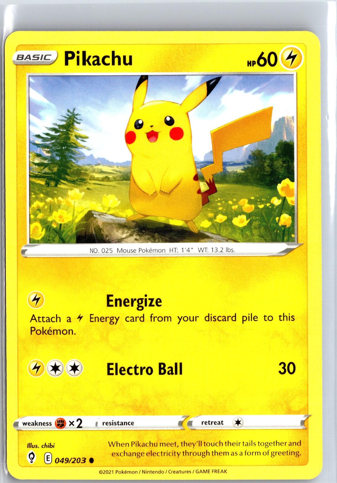 Pikachu - 049/203 - - EVOLVING SKIES - Pokemon - Common | AA99-16