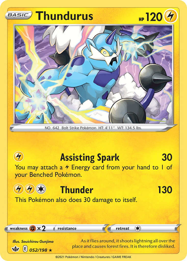 Thundurus - 052/198 - Holo - CHILLING REIGN - Pokemon - Rare | AA72-50