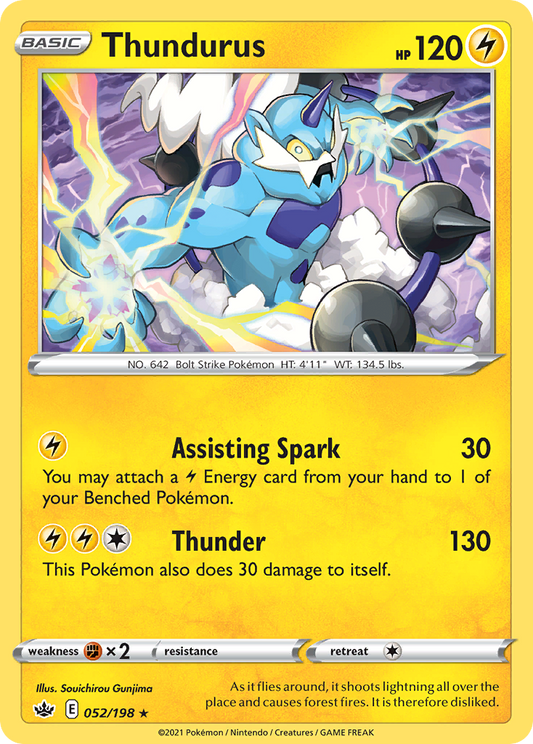 Thundurus - 052/198 - Holo - CHILLING REIGN - Pokemon - Rare | AA72-50