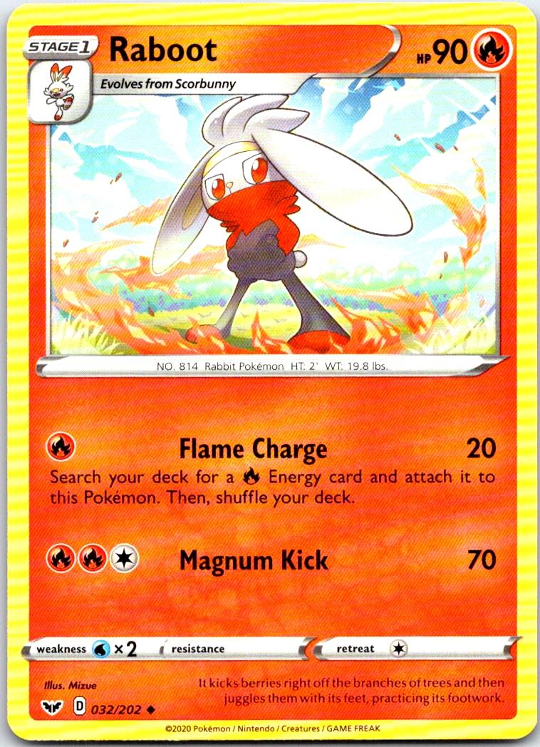 Raboot - 032/202 - - SWORD & SHIELD - Pokemon - Uncommon | AB80-9