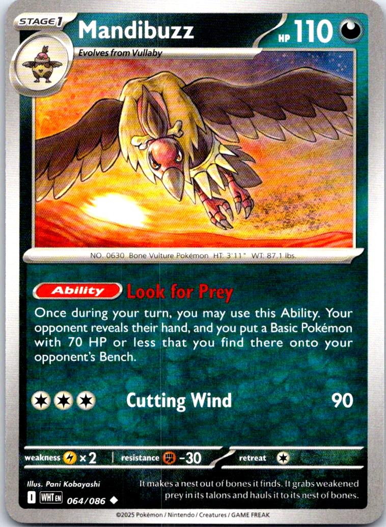 Mandibuzz - 064/086 - - WHITE FLARE - Pokemon - Uncommon | AB69-43