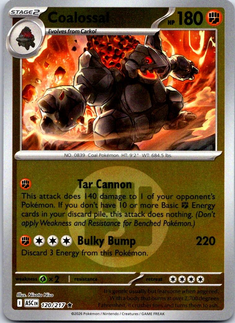 Coalossal (Energy Symbol Pattern) - 120/217 - Reverse Holo - ASCENDED HEROES - Pokemon - | AB02-6