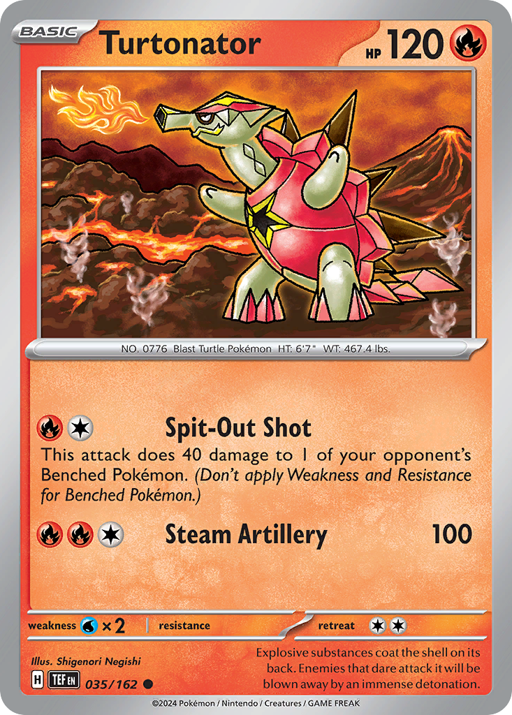 Turtonator - 035/162 - Reverse Holo - TEMPORAL FORCES - Pokemon - | AA26-77
