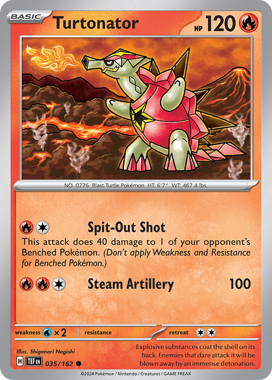 Turtonator - 035/162 - Reverse Holo - TEMPORAL FORCES - Pokemon - | AA26-77