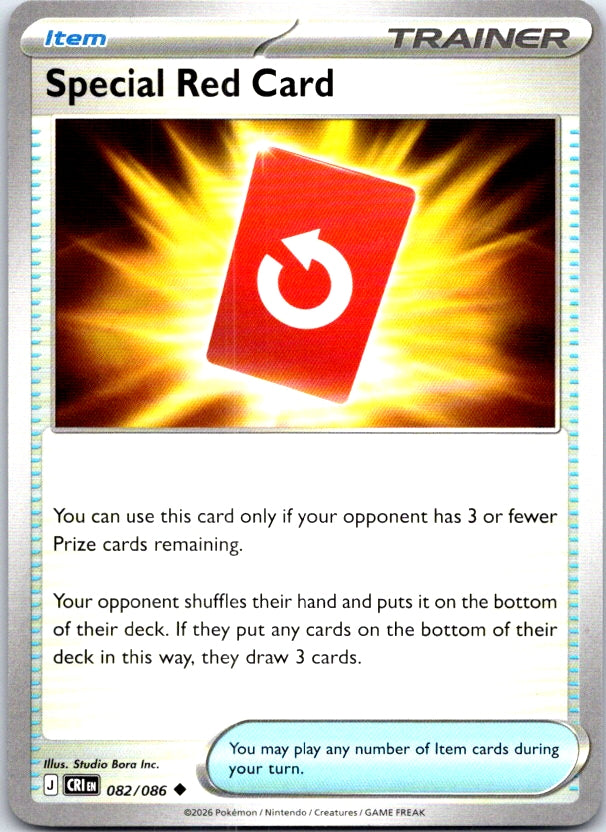 Special Red Card - 082/086 - - CHAOS RISING - Pokemon - Uncommon | AC23-25