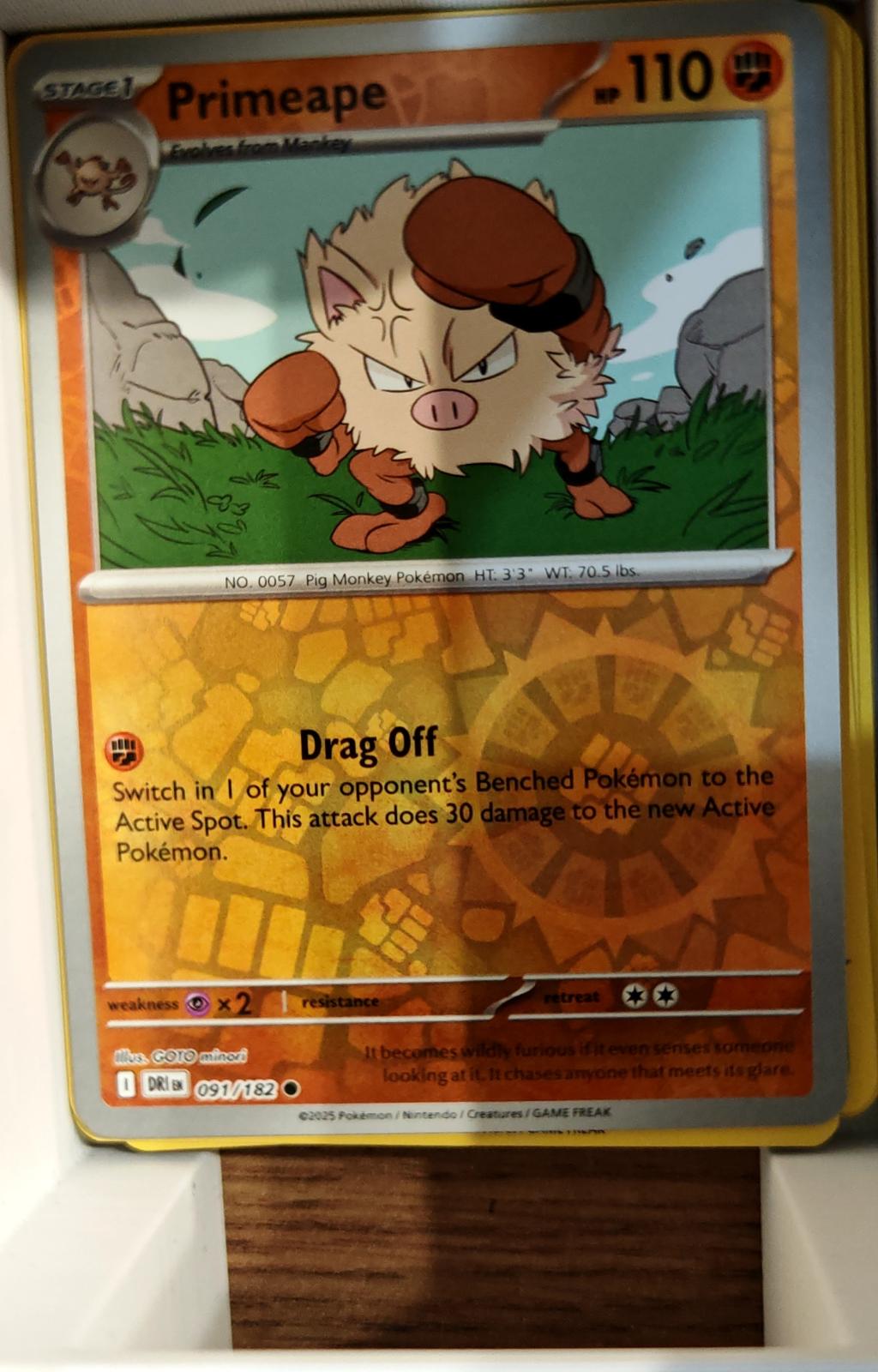 Primeape - 091/182 - Reverse Holo - DESTINED RIVALS - Pokemon - Common | AA72-19
