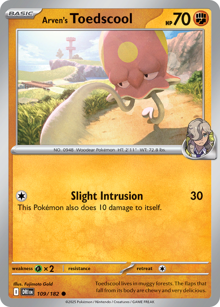Arven's Toedscool - 109/182 - Reverse Holo - DESTINED RIVALS - Pokemon - | AA20-11