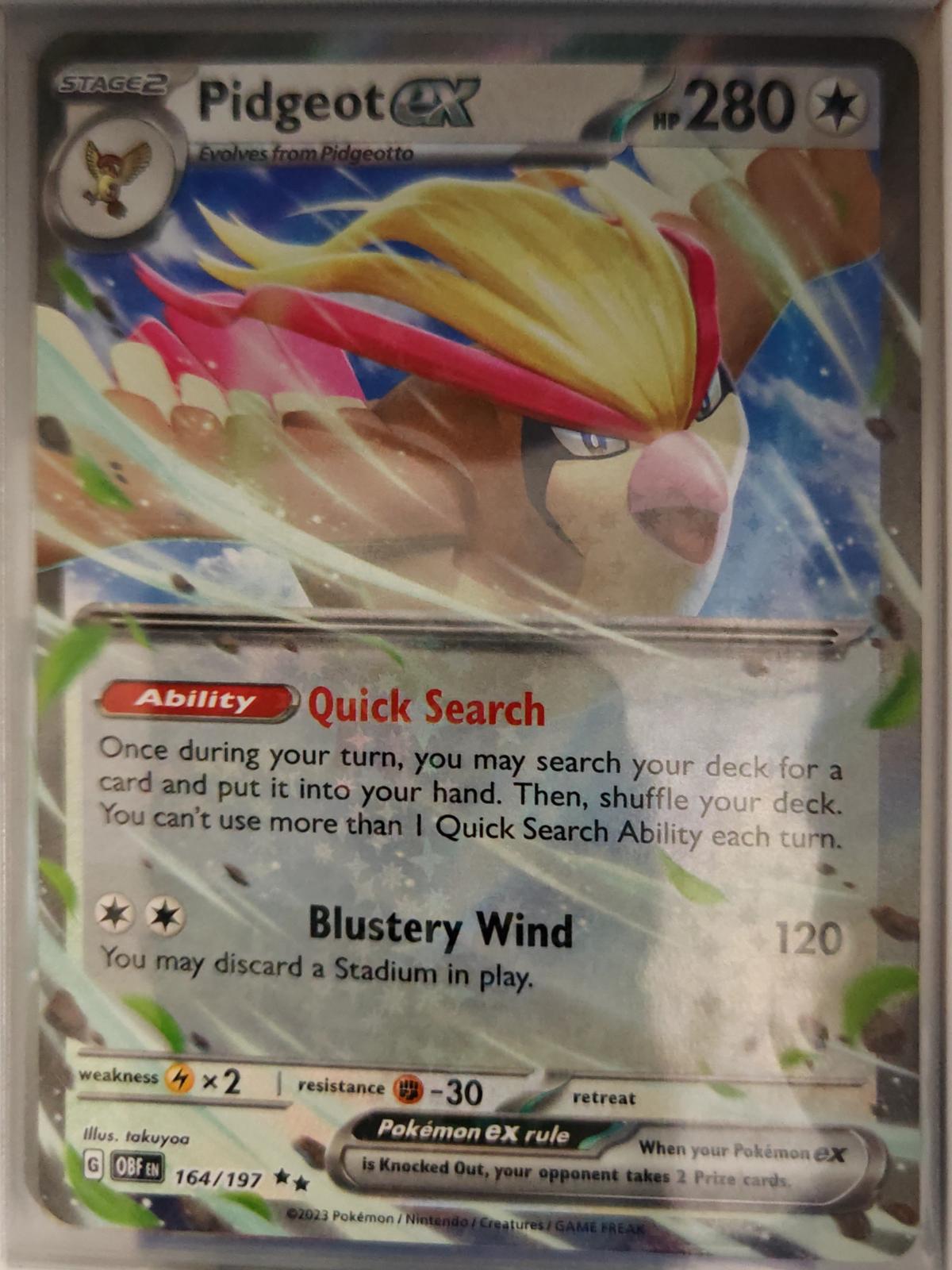Pidgeot ex - 164/197 - Holo - OBSIDIAN FLAMES - Pokemon - Double Rare | AA33-19