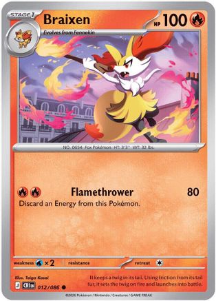 Braixen - 012/086 - - CHAOS RISING - Pokemon - Common | AA09-49