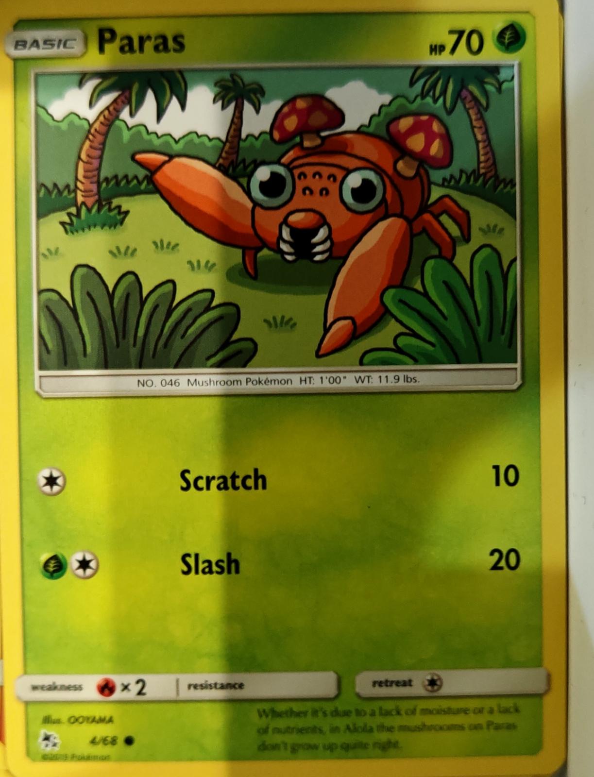 Paras - 4/68 - - HIDDEN FATES - Pokemon - Common | AA69-8
