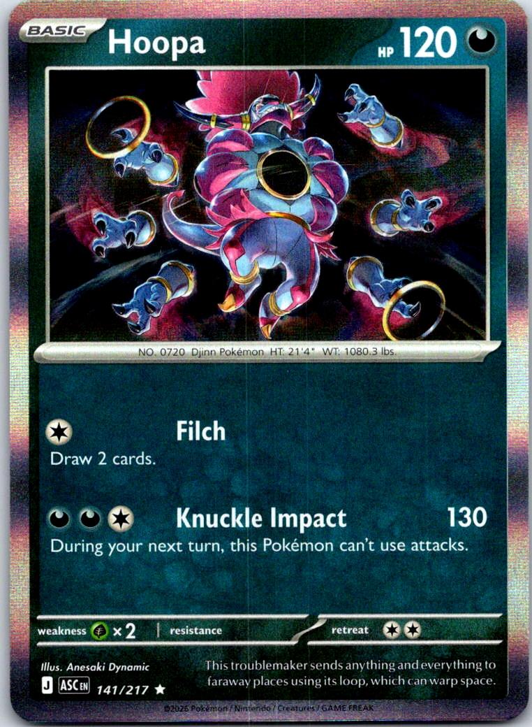 Hoopa - 141/217 - Holo - ASCENDED HEROES - Pokemon - Rare | AB08-47