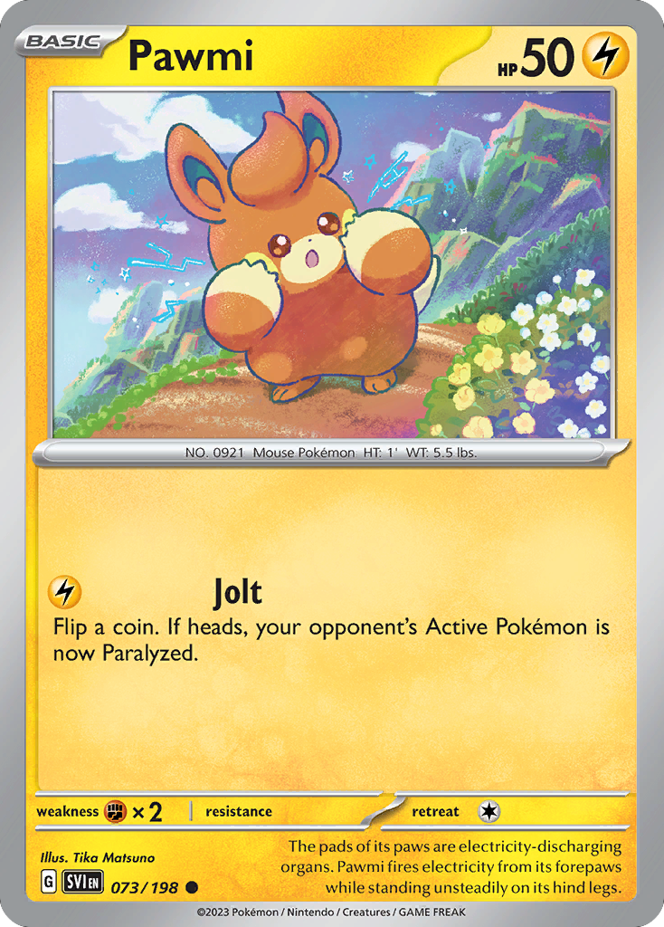 Pawmi - 073/198 - Reverse Holo - SCARLET & VIOLET - Pokemon - Common | AA49-78