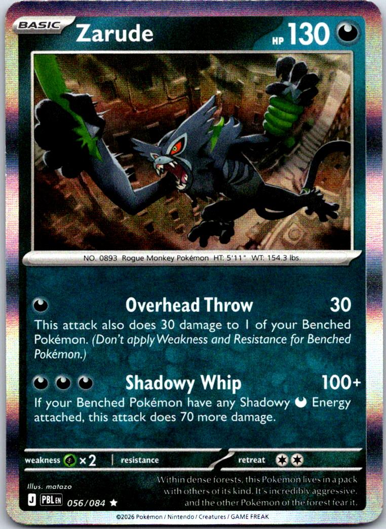 Zarude - 056/084 - Holo - PITCH BLACK - Pokemon - Rare | AA121-34
