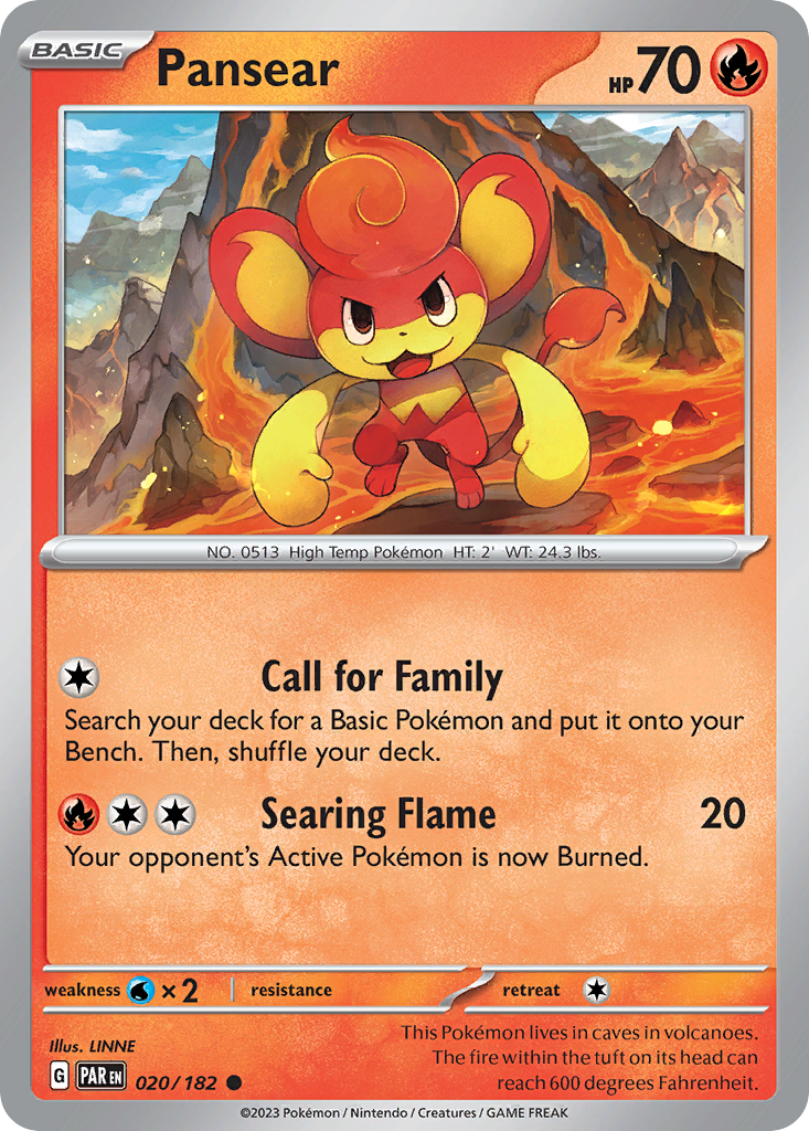 Pansear - 020/182 - - PARADOX RIFT - Pokemon - Common | AA48-97