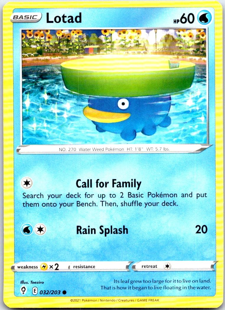 Lotad - 032/203 - - EVOLVING SKIES - Pokemon - Common | AB36-20