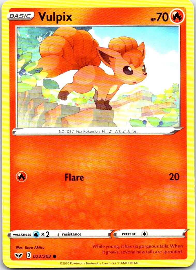 Vulpix - 022/202 - - SWORD & SHIELD - Pokemon - Common | AB77-11