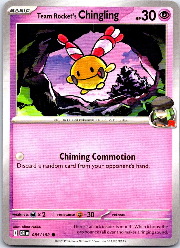 Team Rocket's Chingling - 085/182 - - DESTINED RIVALS - Pokemon - | AB66-16