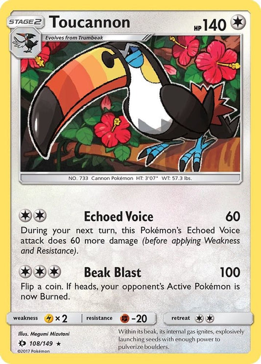 Toucannon - 108/149 - - SM BASE SET - Pokemon - Rare | AA67-30