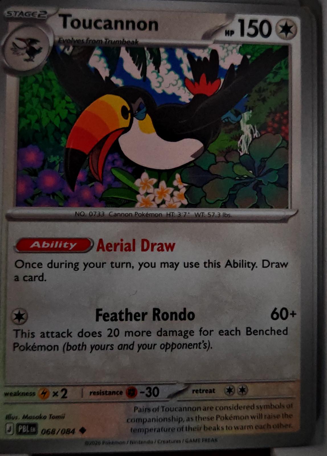 Toucannon - 068/084 - - PITCH BLACK - Pokemon - Uncommon | AA65-7
