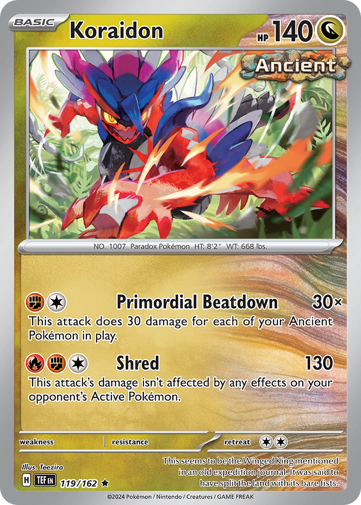 Koraidon - 119/162 - Reverse Holo - TEMPORAL FORCES - Pokemon - Rare | AA20-35