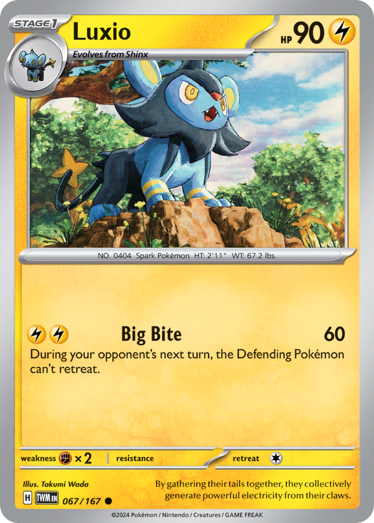 Luxio - 067/167 - Reverse Holo - TWILIGHT MASQUERADE - Pokemon - | AA75-19