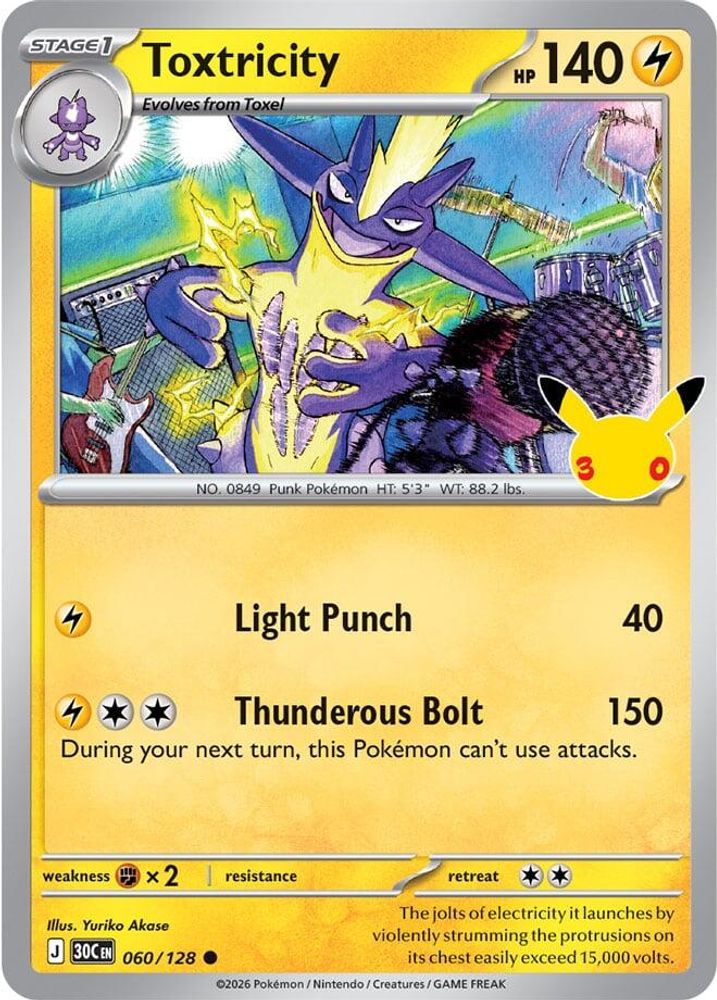 Toxtricity - 060/128 - Holo - ME: 30TH CELEBRATION - Pokemon - Common | AA97-14