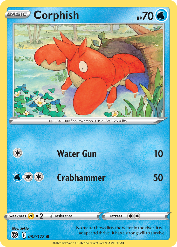 Corphish - 032/172 - - BRILLIANT STARS - Pokemon - Common | AA23-49