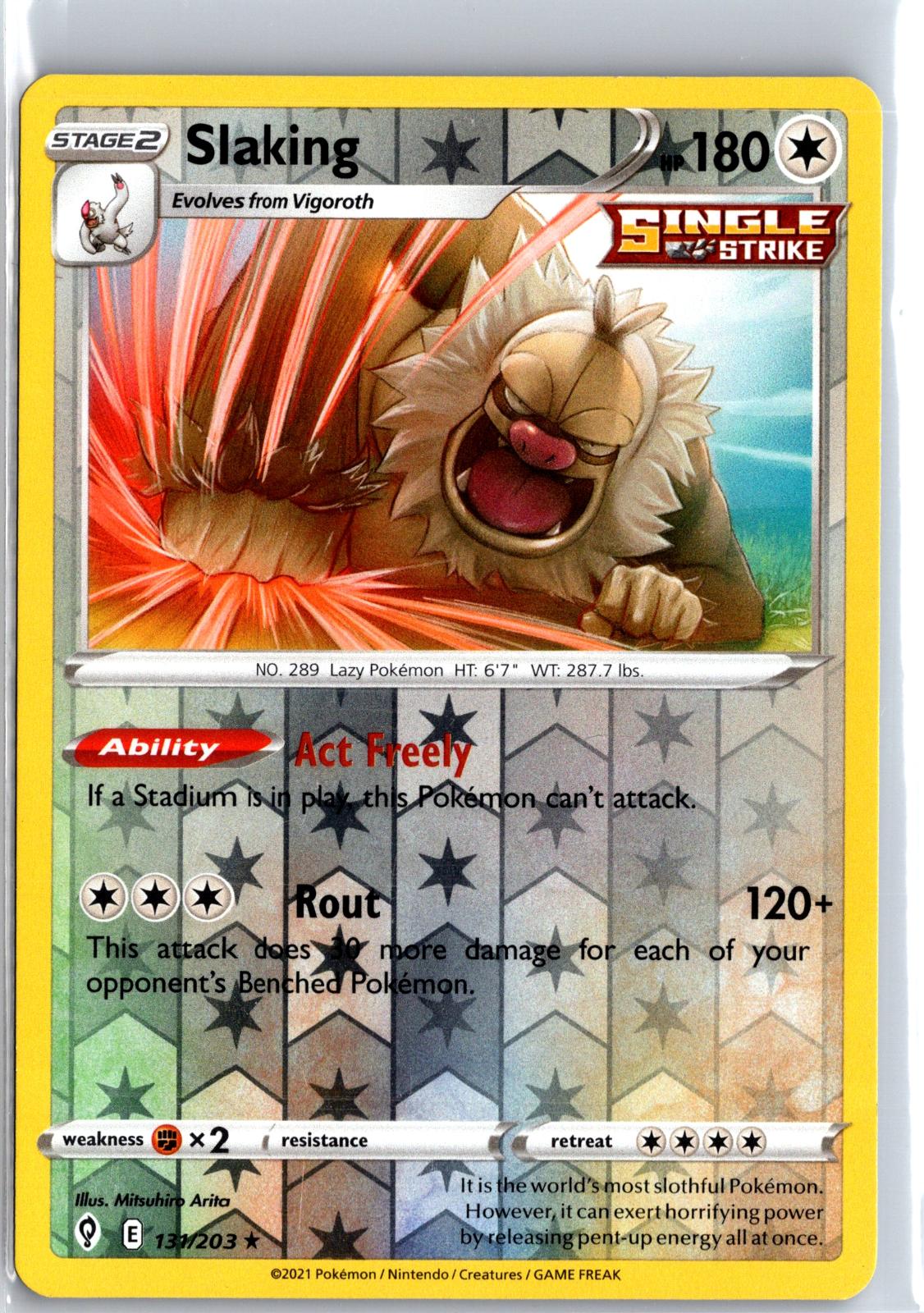 Slaking - 131/203 - Reverse Holo - EVOLVING SKIES - Pokemon - Rare | AA129-7