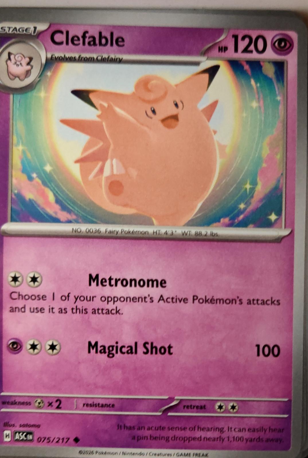 Clefable - 075/217 - - ASCENDED HEROES - Pokemon - Uncommon | AA11-66