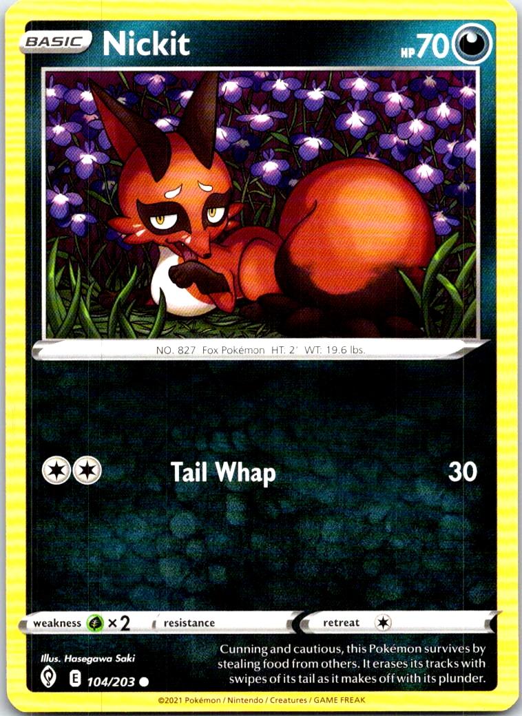 Nickit - 104/203 - - EVOLVING SKIES - Pokemon - Common | AB94-49