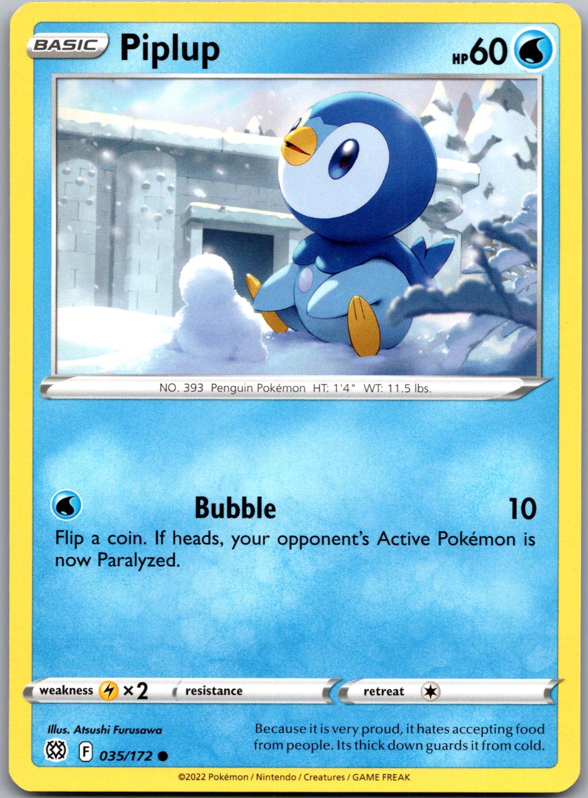 Piplup - 035/172 - - BRILLIANT STARS - Pokemon - Common | AA89-49